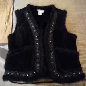 Live a Little Tan Faux Leather Fur Vest